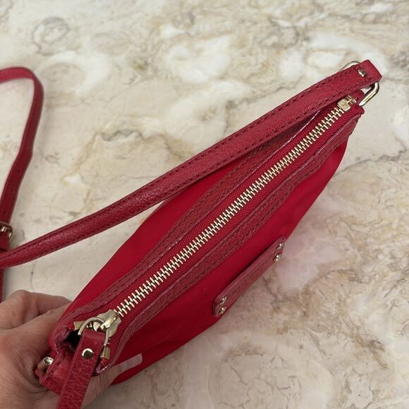 Kate Spade Leather & Nylon Adjustable Crossbody Bag Red - Picture 7 of 15